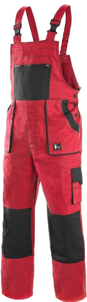 Canis CXS Luxy Robin monterkové kalhoty s laclem červeno-černé