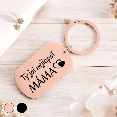 Přívěsek na klíče Ahome Kovová rosegold Nejlepší máma – Zboží Dáma