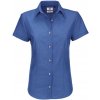 Dámská košile B&C Oxford s krátkým rukávem modrá