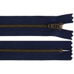 Kovový zip YKK No 4 délka 20 cm staromosazný (jeansový), střední, 919 modrá tmavá – Hledejceny.cz