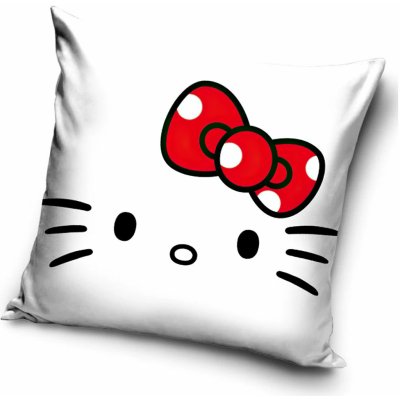 Carbotex polštář HELLO KITTY RED BOW bílý 40x40 – Zboží Dáma