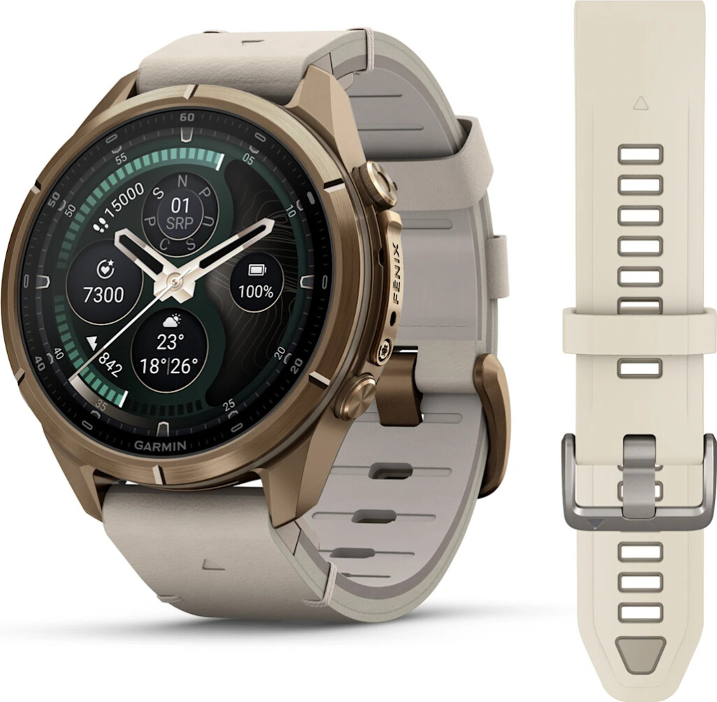 Garmin Fenix 9 Pro 43 mm AMOLED inReach Gold Leather Band 010-04335-41 na Heureka.cz