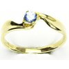 Prsteny Čištín zlatý se zirkonem akvamarin žluté zlato T 1026
