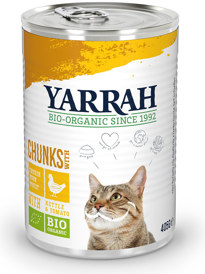 Yarrah Bio kousky bio kuře s bio kopřivou & bio rajčaty v omáčce 6 x 405 g