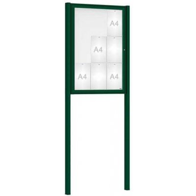 PROCITY Venkovní vitrína Classique, 9 x A4, včetně sloupků, zelená | Zboží Auto