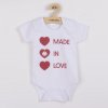 Kojenecké body NEW BABY Body s potiskem New Baby MADE IN LOVE