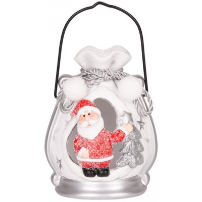 MagicHome Vánoční dekorace Santa v balíčku LED terakota 9,8x8,8x12,8 cm – Zboží Mobilmania