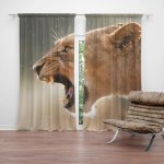 Závěsy Rozzuřená lvice: 2 ks - 140x250 cm - Sablio – Hledejceny.cz