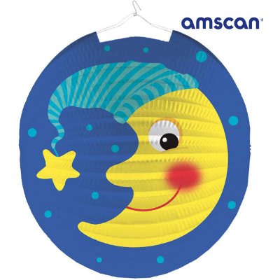 Amscan Závěsný lampion kulatý modrý měsíc