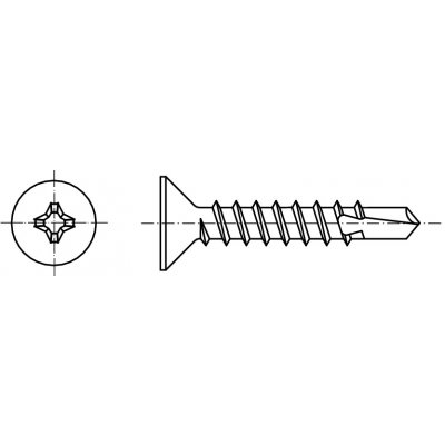 PROFISTYL DIN 7504P šroub samovrtný se zapuštěnou hlavou PHILLIPS nerez A2 Varianta: DIN 7504P šroub samovrtný zápustná hlava křížová drážka nerez A2 4,8x38 – Sleviste.cz