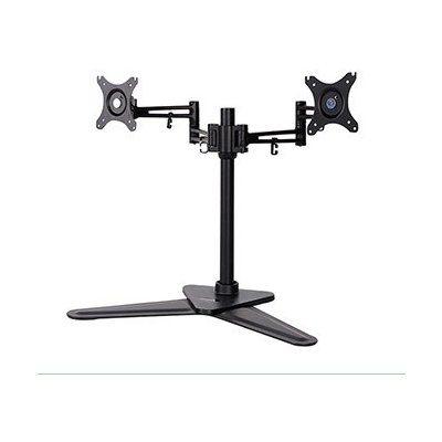 Polohovatelný držák pro 2 monitory, 10KG, volně stojící, 17"-30", vedení kabelů, 75x75/100x100, černý – Zboží Mobilmania