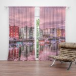 Sablio Závěs Barevné domky na pobřeží: 2ks 140x250cm – Hledejceny.cz