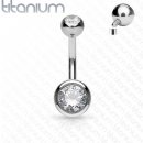 Šperky4U piercing do pupíku banánek malý vnitřní závit titan TIT1009-161046