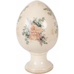 Clayre & Eef Béžové antik keramické vajíčko s květy Protea Eucalypt XL - Ø 17*28 cm – Hledejceny.cz