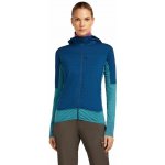 Icebreaker Wmns 300 RealFleece Descender LS Zip Hood Topaz/Atlantis/Cb – Zboží Dáma