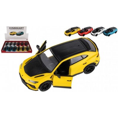 Teddies Auto Kinsmart Lamborghini Urus Performante 1:40 kov/plast 12,5cm 4 barvy na zpětné nat. 12ks v boxu