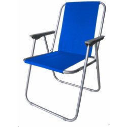 Zahradní židle a křeslo zahradní plážové kovové křesílko HAPPY GREEN skládací - modré