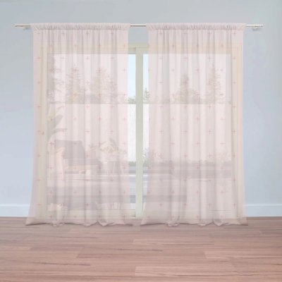 Záclony Růžové křížky na světle růžové: 2 ks - 150x250 cm - Sablio – Hledejceny.cz