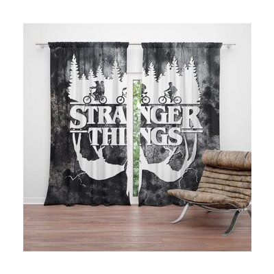 Sablio Závěs Stranger Things White: 2ks 140x250cm – Hledejceny.cz