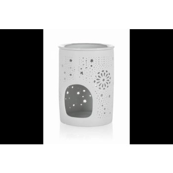 Home Decor Aroma lampa porcelánová 8,5 x 11,5 cm hvězdy bílá