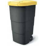 Prosperplast Popelnice s odolnými kolečky Wheeler antracit se žlutým víkem 110 l – Sleviste.cz