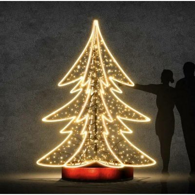 Eco Fix 3D LED šestiramenný strom, 170 × 250 × 170 cm, teple bílá, hliník – Hledejceny.cz