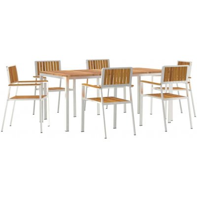 OMAXI 461674 Zahradní jídelní souprava 7 pcs Hnědá masivní akáciové dřevo – Hledejceny.cz