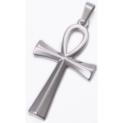 Přívěsek z nerezové oceli - ankh - platinový - 44 x 25 x 3 mm - 1 ks – Zboží Mobilmania