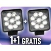 Přední světlomet TruckLED Led Epistar Pracovní Světlo, Hranaté, 27W, 2200 Lm, 12/24V, Ip67, 1+1 zdarma! [L0077S]