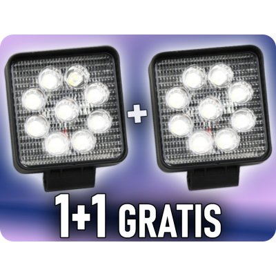 TruckLED Led Epistar Pracovní Světlo, Hranaté, 27W, 2200 Lm, 12/24V, Ip67, 1+1 zdarma! [L0077S] | Zboží Auto