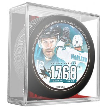 Sherwood Puk Patrick Marleau #12 San Jose Sharks 1768 Games Played Most In The NHL Souvenir Hockey Puck