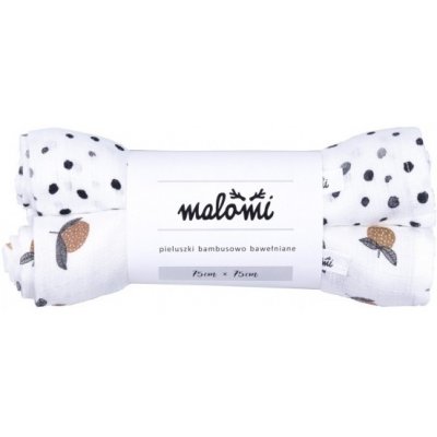 Malomi Kids Bambusové Tetra Pleny Dots&Garden Fruits 2 ks