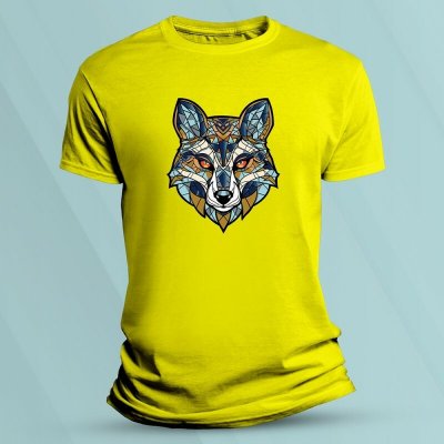 Sandratex Tričko pro děti Vlk barevný Žlutá – Zboží Dáma