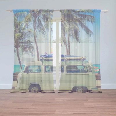 Záclony Veterán na pláži: 2 ks - 150x250 cm - Sablio – Hledejceny.cz