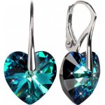 Swarovski Elements Heart krystal stříbrné visací modré srdce srdíčka 39003.5 Bermuda Blue modrá mořská duhová – Hledejceny.cz