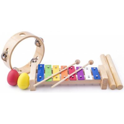 Woody Muzikální set xylofon tamburína dřívka 2 maracas vajíčka – Zboží Mobilmania