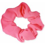 Látková gumička do vlasů - fosforové barvy Barva: tmavě růžová – Sleviste.cz