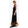 Dámské šaty Desigual dámské květované košilové maxišaty Suiza-Lacroix černé