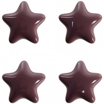 Set 4ks fialová úchytka hvězda - Ø 4* 3/6 cm - Clayre & Eef – Hledejceny.cz