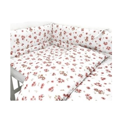 Miminu Mantinel s povlečením 3-dílná sada Bavlna Kačenky bílá pudrově růžová 120 x 90 cm – Zboží Dáma