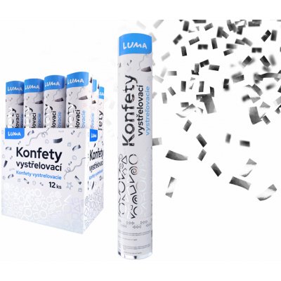 Konfety vystřelovací 30cm fóliové stříbrné LUMA – Zboží Dáma