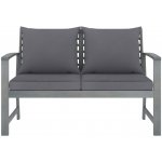 VidaXL Zahradní lavice 120 cm tmavě šedá poduška masivní akácie – Zboží Dáma VidaXL Zahradní lavice 120 cm tmavě šedá poduška masivní akácie – Zboží Dáma