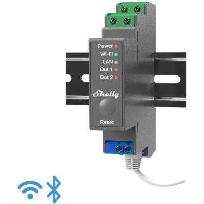 SHELLY PRO 2 Spínací modul na DIN lištu 2kanálový, LAN, WiFi, Bluetooth – Zboží Živě