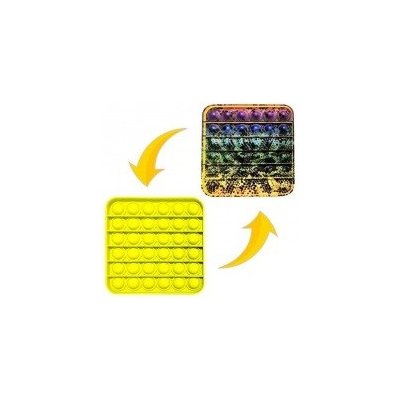Hra Pop It antistresová Bubble Pops silikon zvířecí vzor 12,5x12,5cm v sáčku žlutá – Zboží Mobilmania