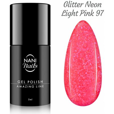 NANI Gel lak Amazing line Glitter Neon Light Pink 5 ml – Zboží Dáma