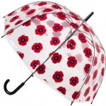 Blooming Brollies Clear Dome Stick With A Poppy deštník dámský holový průhledný – Zboží Mobilmania