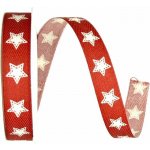 Stuha vánoční HAPPY STARS červená 15mm x 4m (3,- Kč/m) – Zboží Dáma