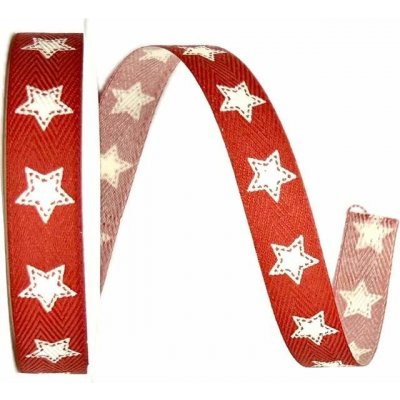 Stuha vánoční HAPPY STARS červená 15mm x 4m (3,- Kč/m) – Zboží Dáma