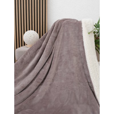 MKLuzkoviny.cz Beránková deka mikroplyš Exclusive Laura cappuccino 150x200 – Zboží Dáma