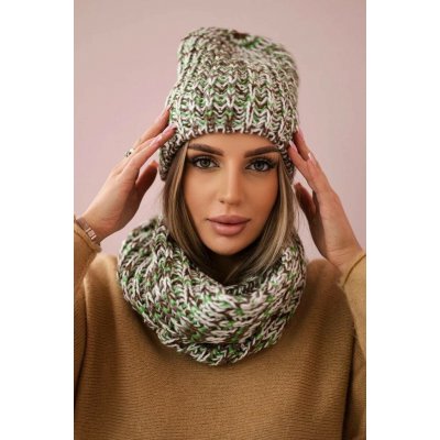 Fashionweek Dámský zimní komplet čepice a komín s fleecem K202 Zelená – Hledejceny.cz